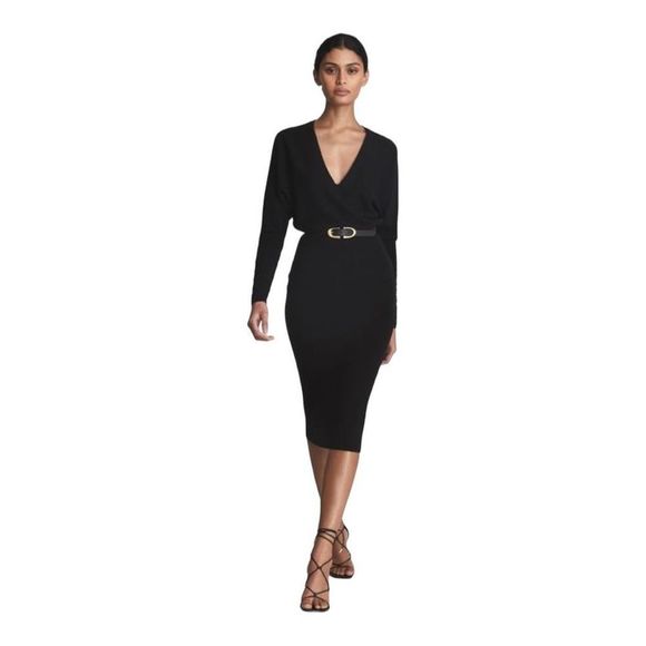 Reiss Dresses & Skirts - REISS BLACK JENNA Cashmere Blend Sheath Dress Size XS NWT